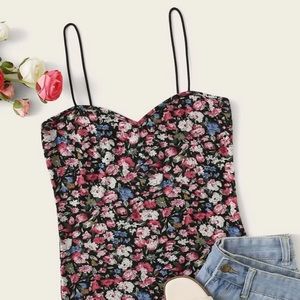Floral sweetheart tank